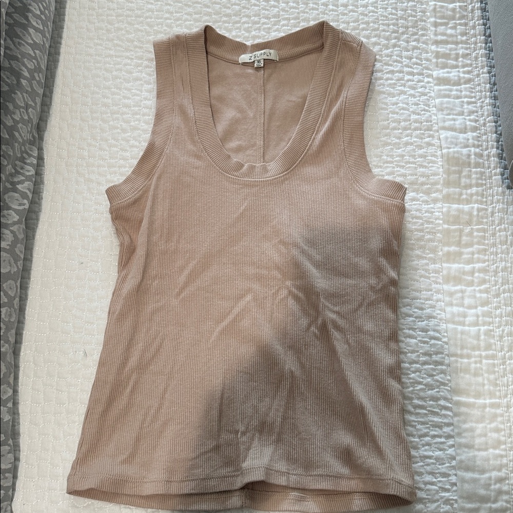 Z Supply Tan Ribbed Tank Top